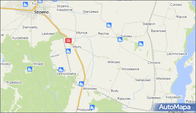 mapa Kijewice gmina Strzelno, Kijewice gmina Strzelno na mapie Targeo