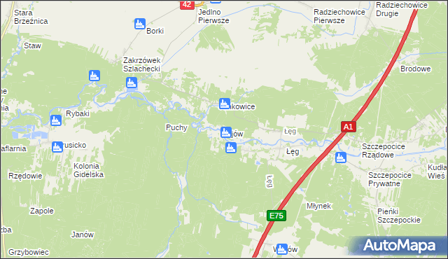 mapa Kijów gmina Kruszyna, Kijów gmina Kruszyna na mapie Targeo