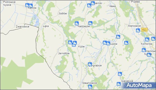 mapa Kijów gmina Otmuchów, Kijów gmina Otmuchów na mapie Targeo