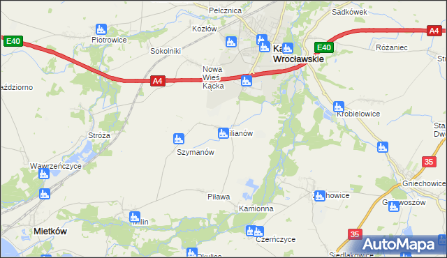 mapa Kilianów, Kilianów na mapie Targeo