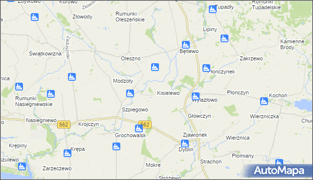 mapa Kisielewo gmina Dobrzyń nad Wisłą, Kisielewo gmina Dobrzyń nad Wisłą na mapie Targeo