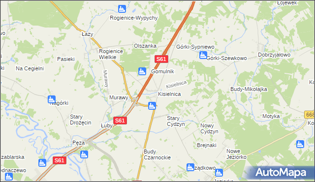 mapa Kisielnica, Kisielnica na mapie Targeo