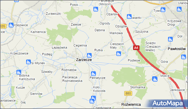 mapa Kisielów gmina Zarzecze, Kisielów gmina Zarzecze na mapie Targeo