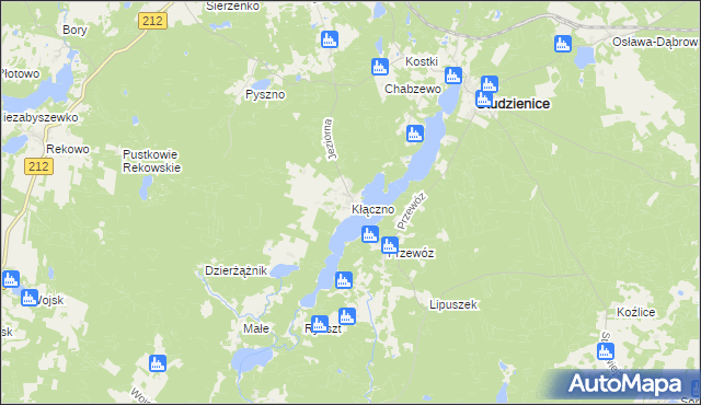 mapa Kłączno, Kłączno na mapie Targeo