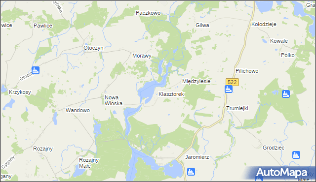 mapa Klasztorek, Klasztorek na mapie Targeo