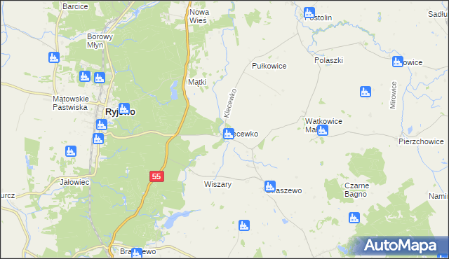 mapa Klecewko, Klecewko na mapie Targeo