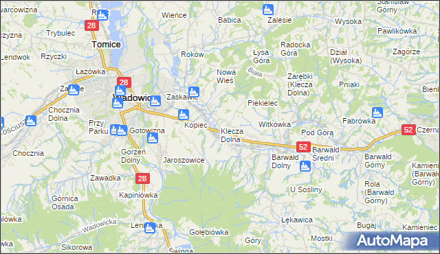 mapa Klecza Dolna, Klecza Dolna na mapie Targeo