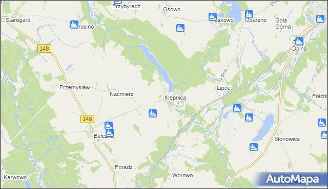 mapa Klępnica, Klępnica na mapie Targeo