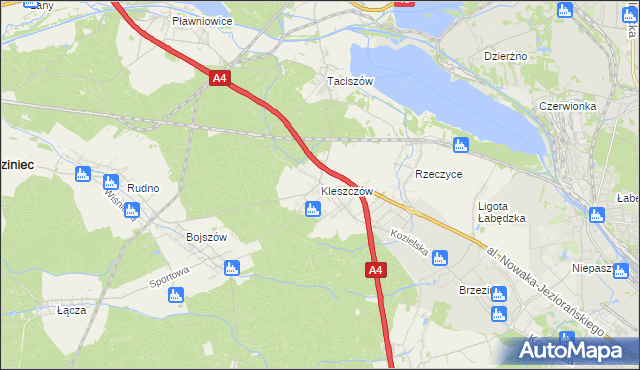 mapa Kleszczów gmina Rudziniec, Kleszczów gmina Rudziniec na mapie Targeo