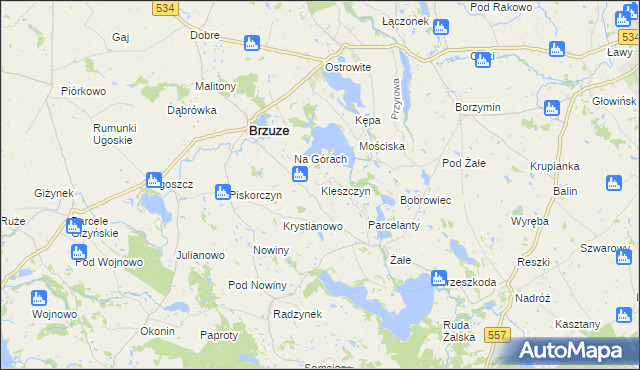 mapa Kleszczyn, Kleszczyn na mapie Targeo