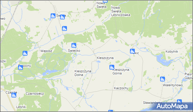 mapa Kleszczyna, Kleszczyna na mapie Targeo