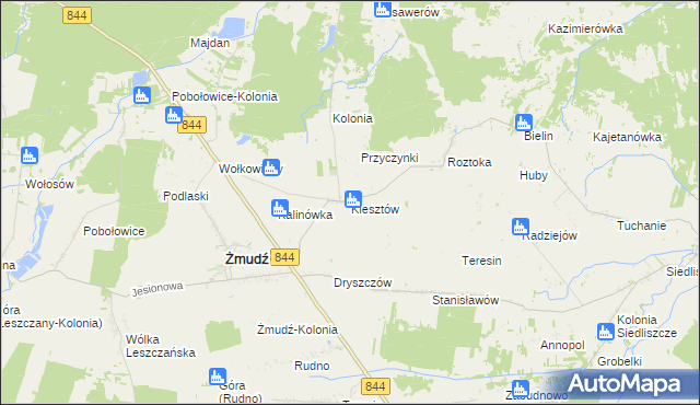 mapa Klesztów, Klesztów na mapie Targeo