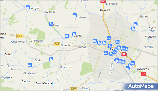 mapa Klewki gmina Przasnysz, Klewki gmina Przasnysz na mapie Targeo