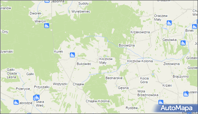 mapa Kliczków Mały, Kliczków Mały na mapie Targeo