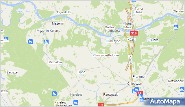 mapa Klimczyce-Kolonia, Klimczyce-Kolonia na mapie Targeo