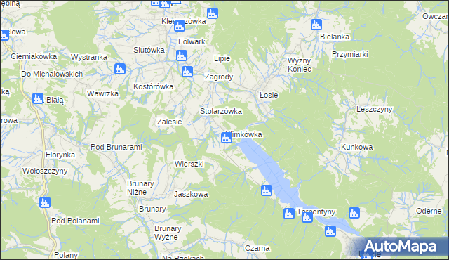 mapa Klimkówka gmina Ropa, Klimkówka gmina Ropa na mapie Targeo