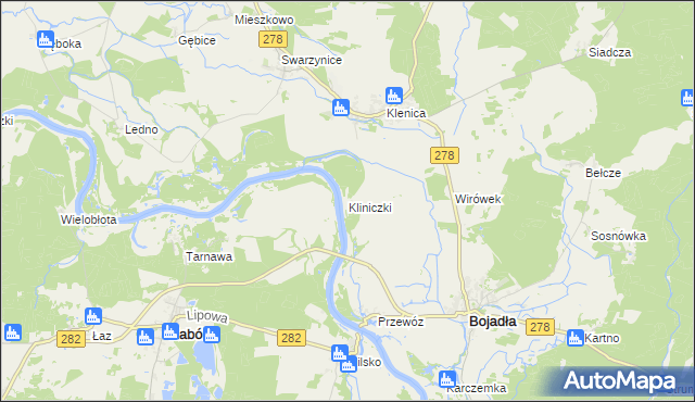 mapa Kliniczki, Kliniczki na mapie Targeo