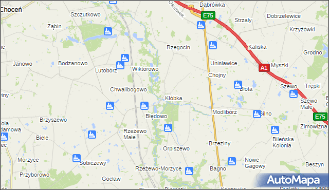 mapa Kłóbka, Kłóbka na mapie Targeo