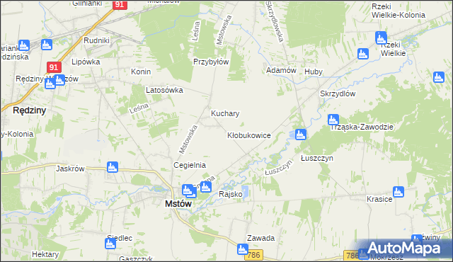 mapa Kłobukowice, Kłobukowice na mapie Targeo