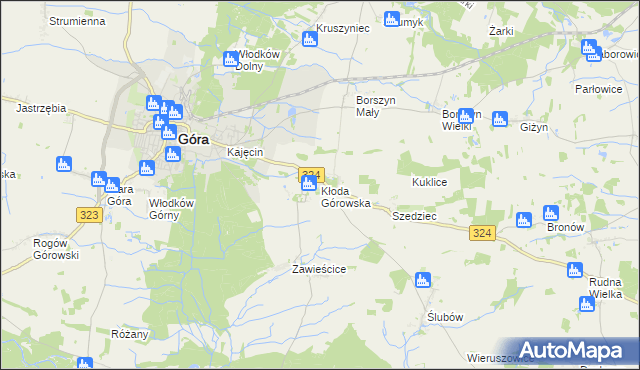 mapa Kłoda Górowska, Kłoda Górowska na mapie Targeo