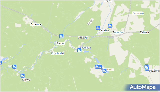 mapa Kłodnica gmina Łagów, Kłodnica gmina Łagów na mapie Targeo