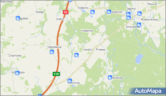 mapa Kłodno gmina Płoty, Kłodno gmina Płoty na mapie Targeo