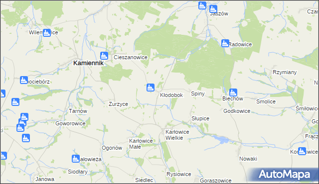 mapa Kłodobok, Kłodobok na mapie Targeo