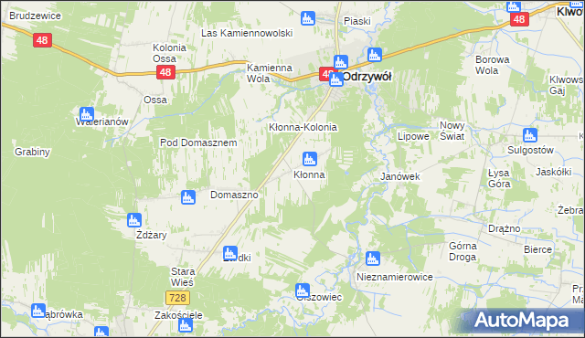 mapa Kłonna, Kłonna na mapie Targeo