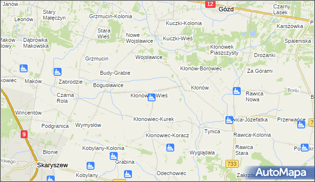 mapa Kłonówek-Kolonia, Kłonówek-Kolonia na mapie Targeo