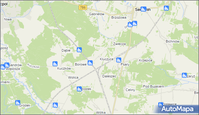 mapa Kluczyce, Kluczyce na mapie Targeo