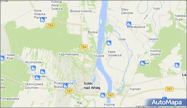 mapa Kłudzie, Kłudzie na mapie Targeo