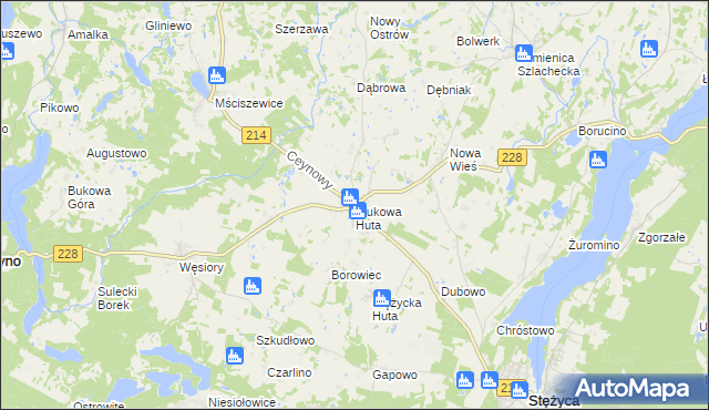 mapa Klukowa Huta, Klukowa Huta na mapie Targeo