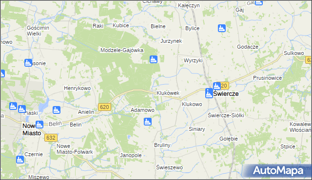 mapa Klukówek, Klukówek na mapie Targeo