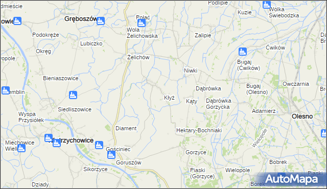 mapa Kłyż, Kłyż na mapie Targeo