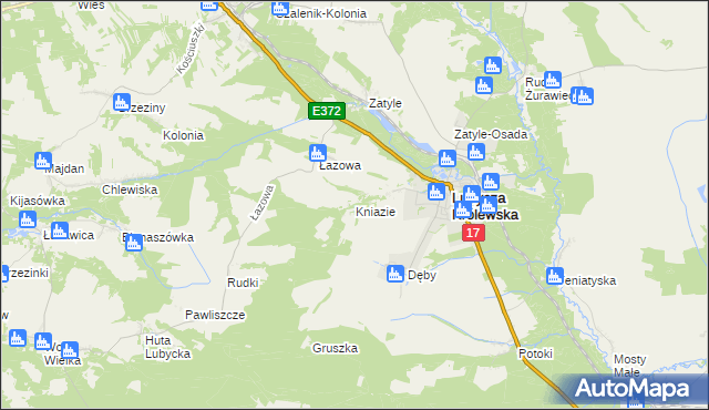 mapa Kniazie gmina Lubycza Królewska, Kniazie gmina Lubycza Królewska na mapie Targeo