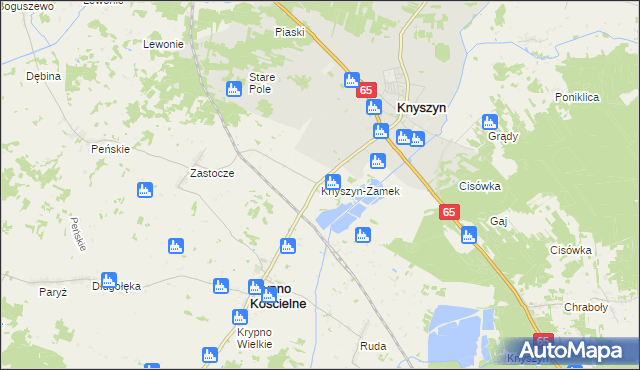 mapa Knyszyn-Zamek, Knyszyn-Zamek na mapie Targeo