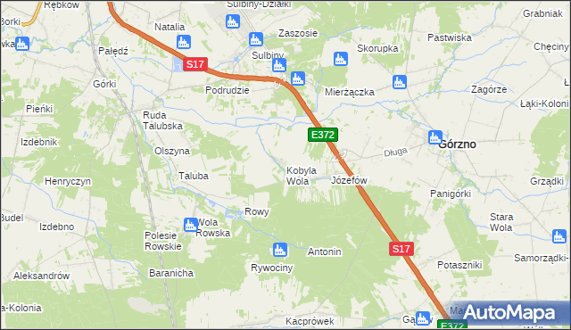 mapa Kobyla Wola, Kobyla Wola na mapie Targeo