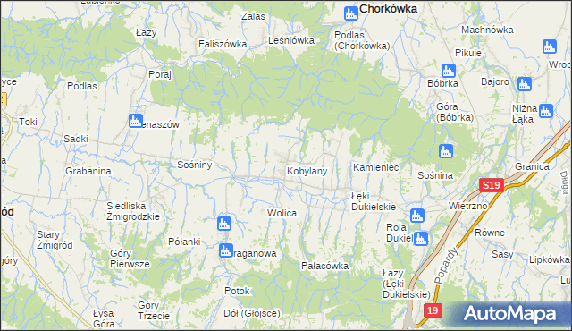 mapa Kobylany gmina Chorkówka, Kobylany gmina Chorkówka na mapie Targeo