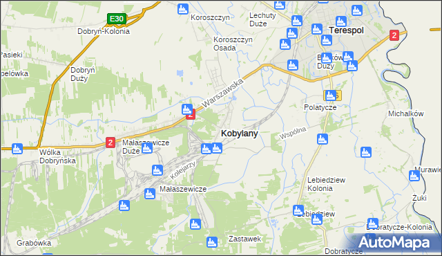 mapa Kobylany gmina Terespol, Kobylany gmina Terespol na mapie Targeo