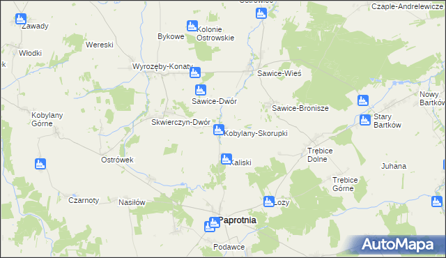 mapa Kobylany-Skorupki, Kobylany-Skorupki na mapie Targeo