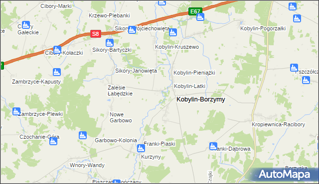 mapa Kobylin-Kuleszki, Kobylin-Kuleszki na mapie Targeo