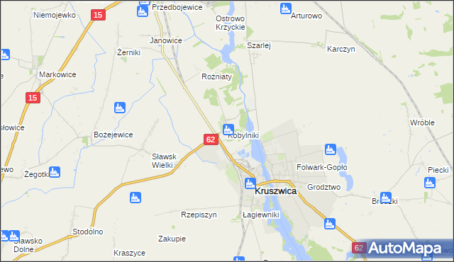 mapa Kobylniki gmina Kruszwica, Kobylniki gmina Kruszwica na mapie Targeo