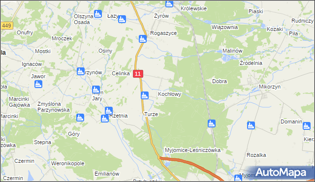 mapa Kochłowy, Kochłowy na mapie Targeo