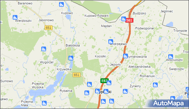 mapa Kociołki gmina Szypliszki, Kociołki gmina Szypliszki na mapie Targeo