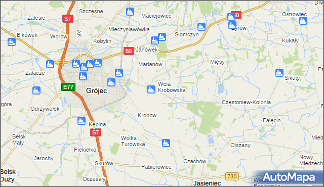 mapa Kociszew gmina Grójec, Kociszew gmina Grójec na mapie Targeo