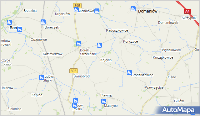 mapa Kojęcin, Kojęcin na mapie Targeo