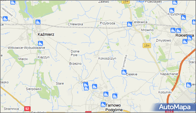 mapa Kokoszczyn gmina Tarnowo Podgórne, Kokoszczyn gmina Tarnowo Podgórne na mapie Targeo