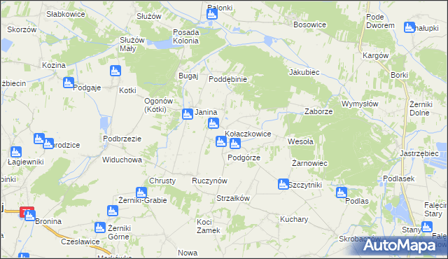 mapa Kołaczkowice gmina Busko-Zdrój, Kołaczkowice gmina Busko-Zdrój na mapie Targeo