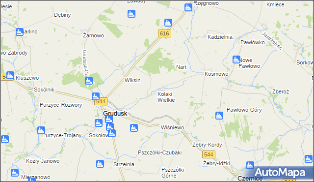 mapa Kołaki Wielkie, Kołaki Wielkie na mapie Targeo