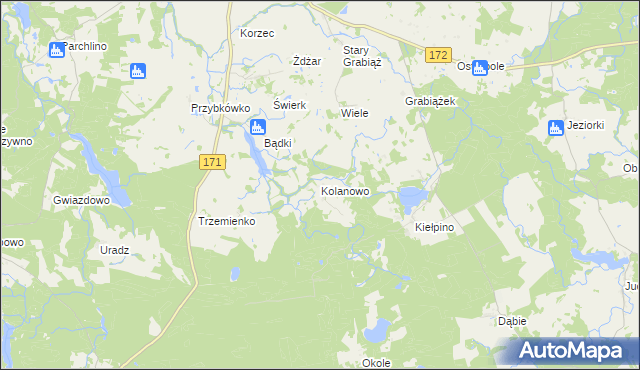 mapa Kolanowo, Kolanowo na mapie Targeo